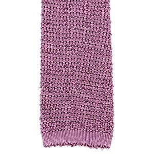 Dormeuil Tie Mens Pink Knit 100% Silk Slim Skinny Made Italy Necktie Knitted